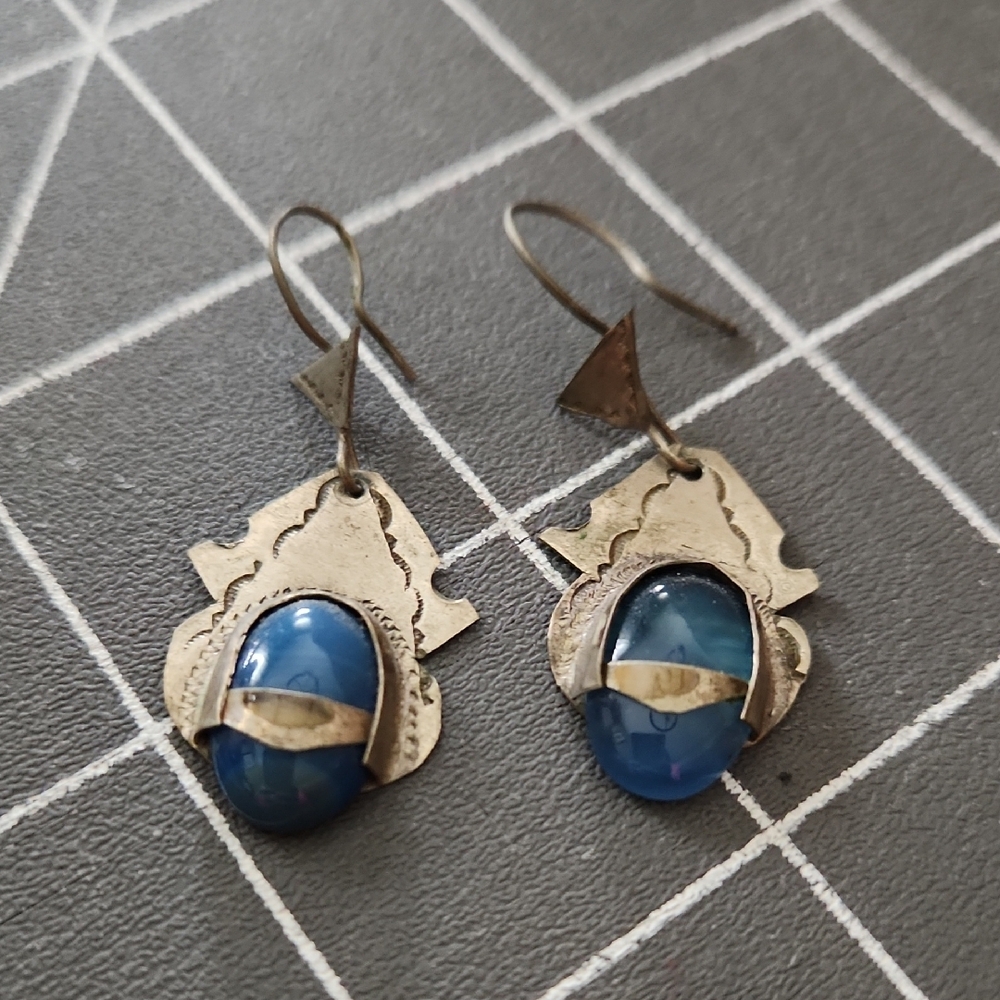Elegant Blue and Silver Earrings